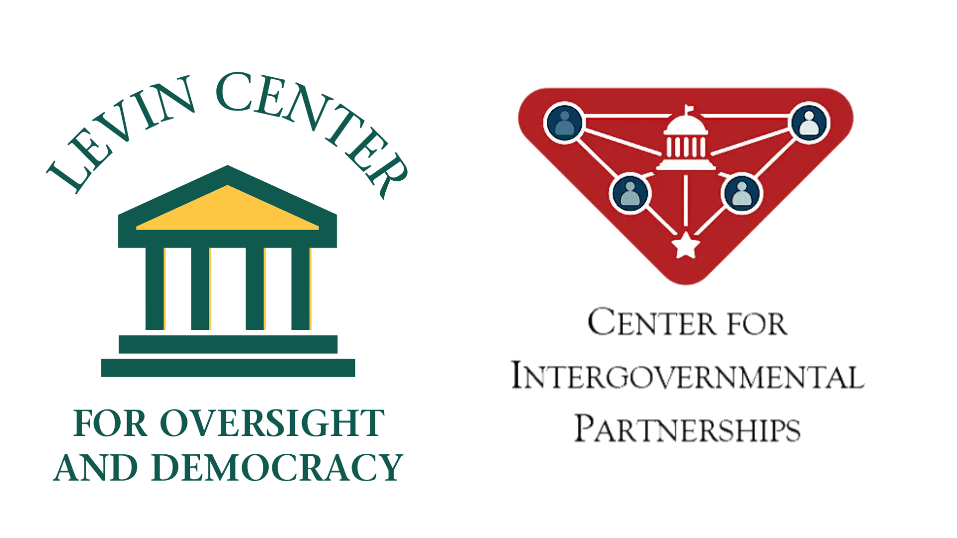 Logo of the Levin Center on the left and logo of the Center for Intergovernmental Partnerships on the right