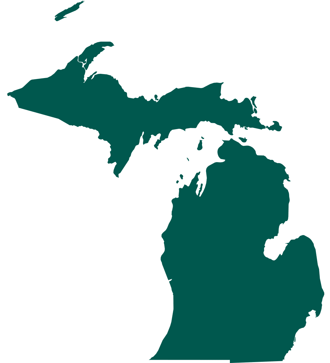 Outline of state of Michigan