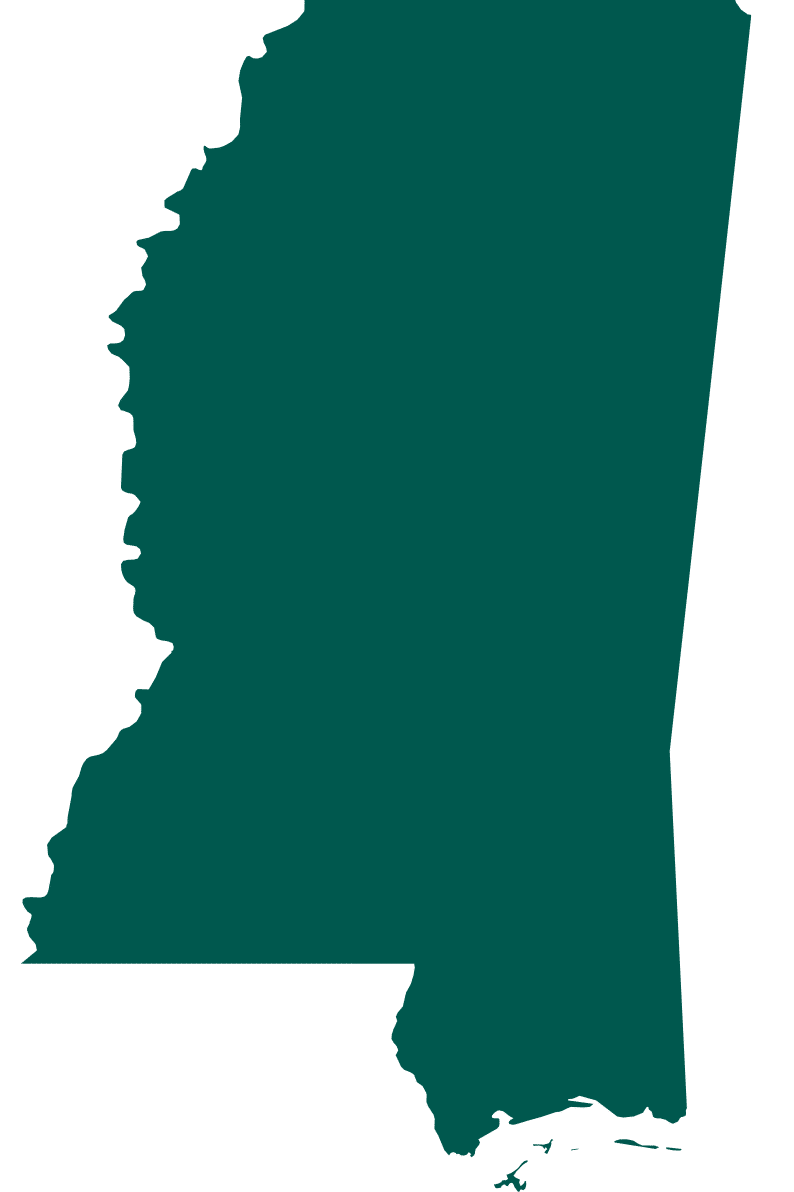 Outline of state of Mississippi